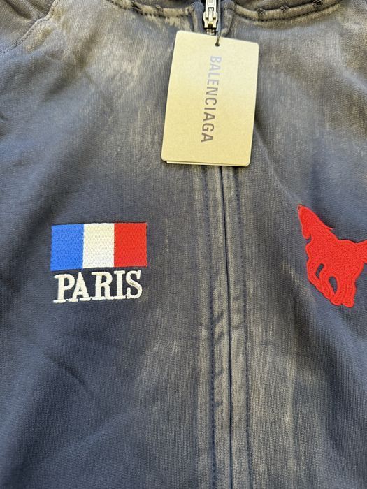 зип худи Balenciaga Paris polo dirty zip up M L vetements rick owens