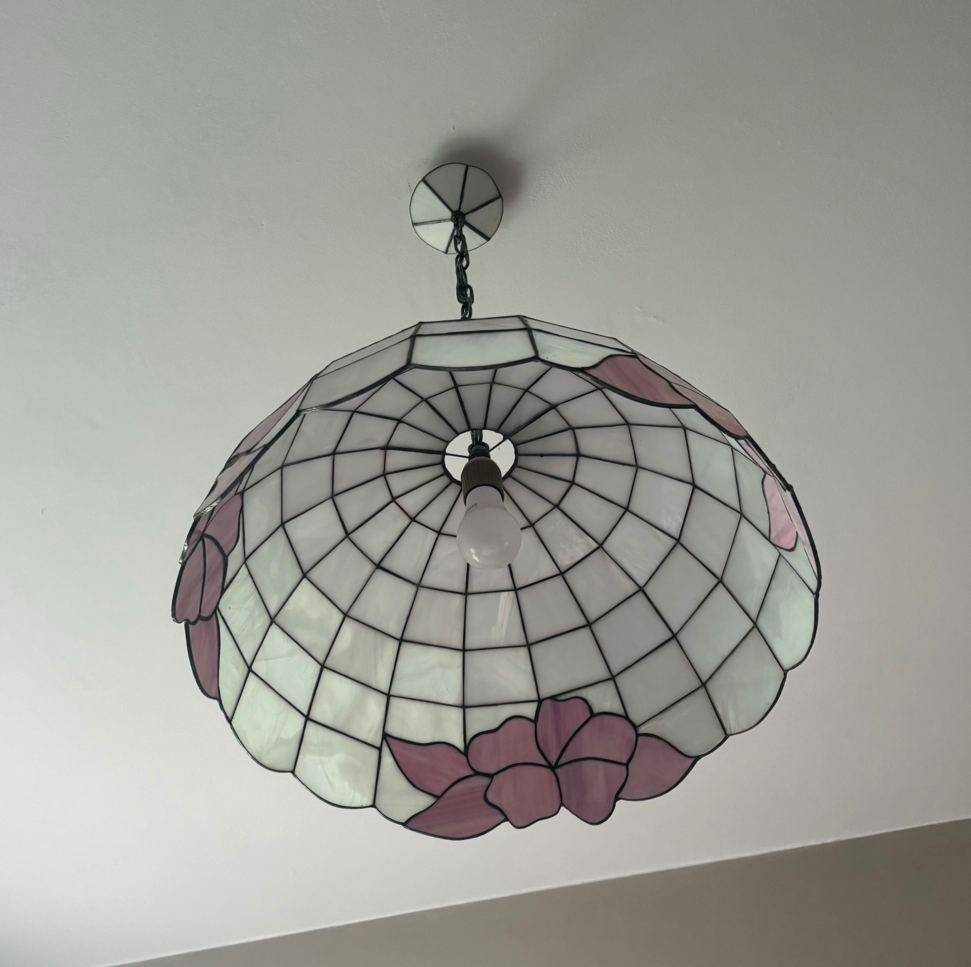 Zestaw lampa + dwa kinkiety witrażowe