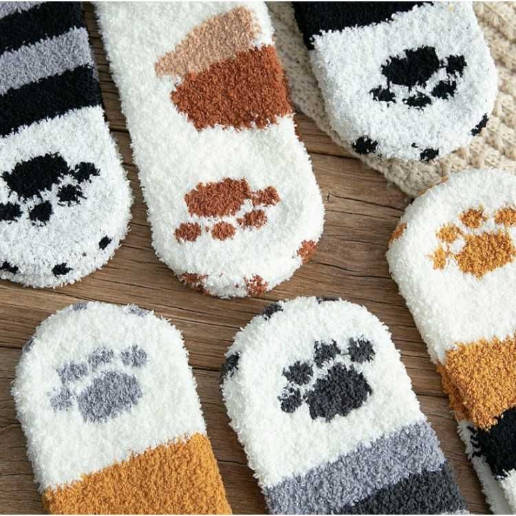 Шкарпетки з ворсом котячі лапки, розмір 36-39, носочки кішка лапи