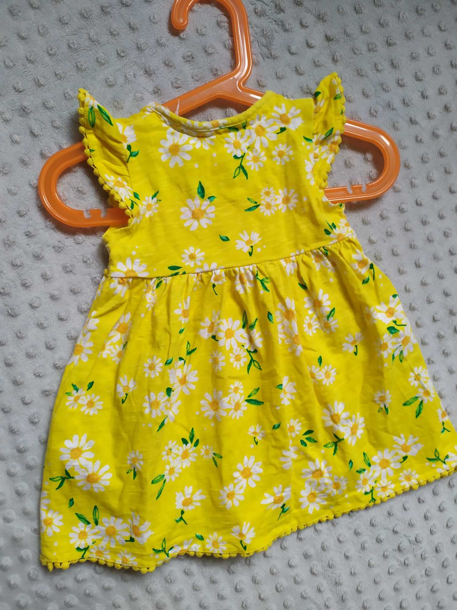 Sukienka dziewczęca żółta w kwiatki Mantaray 74