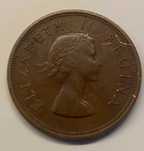 Moeda de 1 cêntimo sul-africana de 1957
