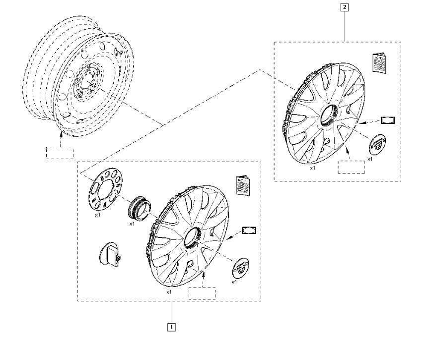 Kołpak dekielek Renault 15" cali Clio III 3 security hubcup ORYG NOWY