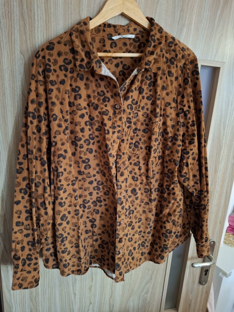 Koszula sztruksowa XXL plus size oversize panterka