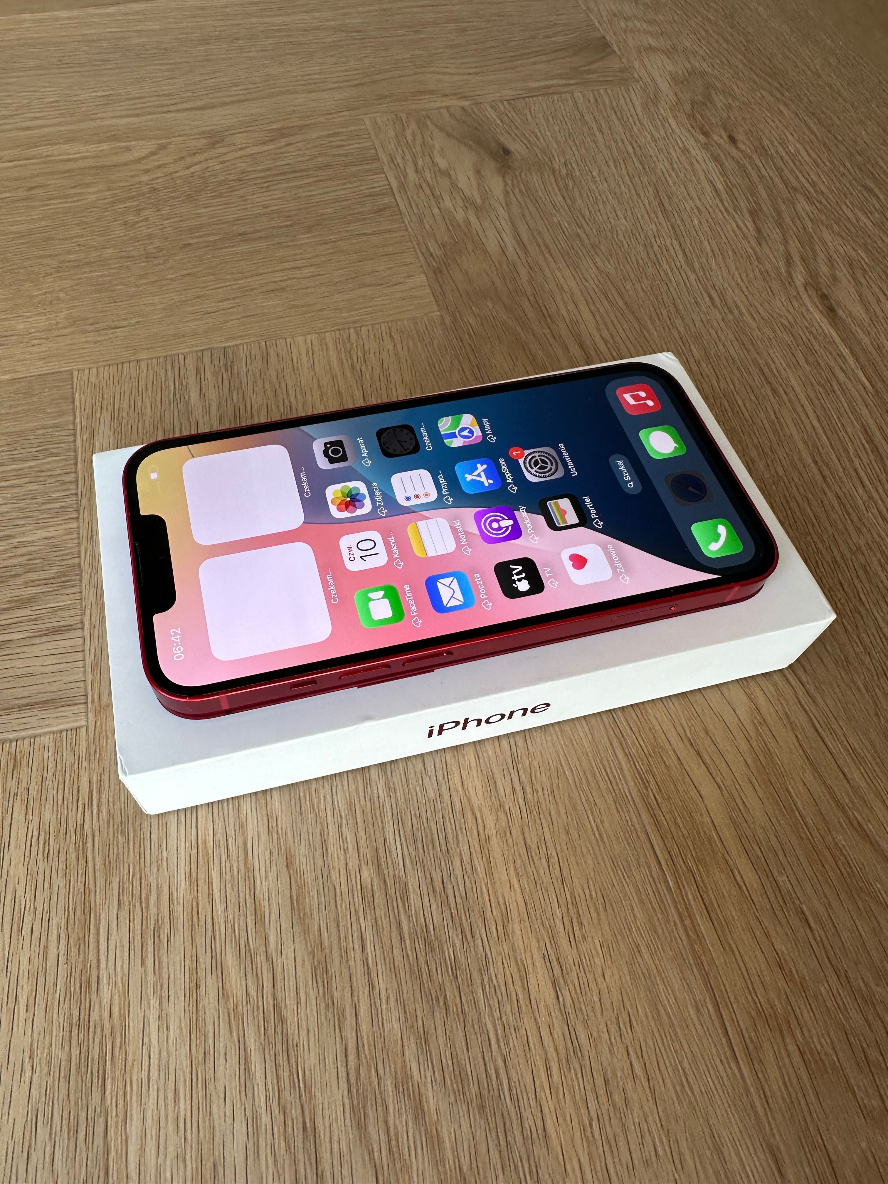 Idealny iPhone 13 128 GB RED w PERFEKCYJNYM stanie!
