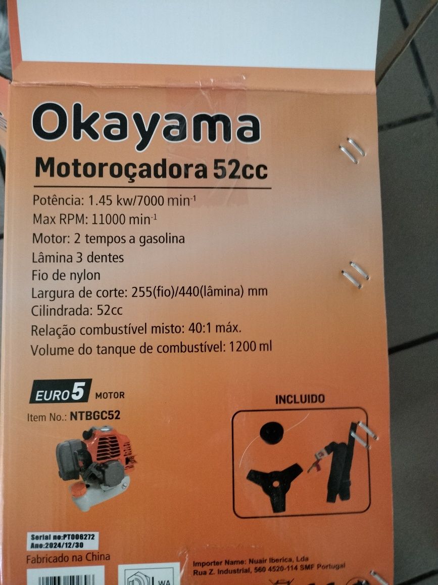 Roçadora 52cc okayama nova