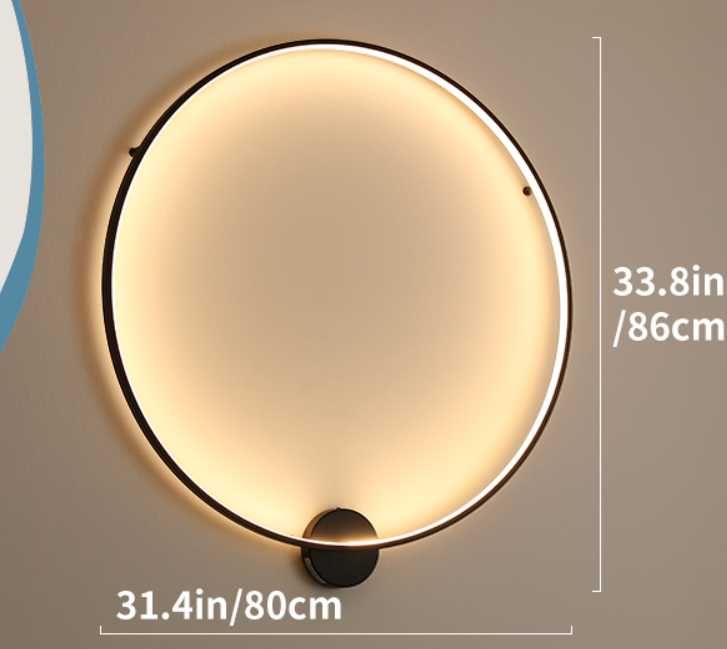 Kinkiet ścienny koło 80 cm 3 barwy światła Nr.945