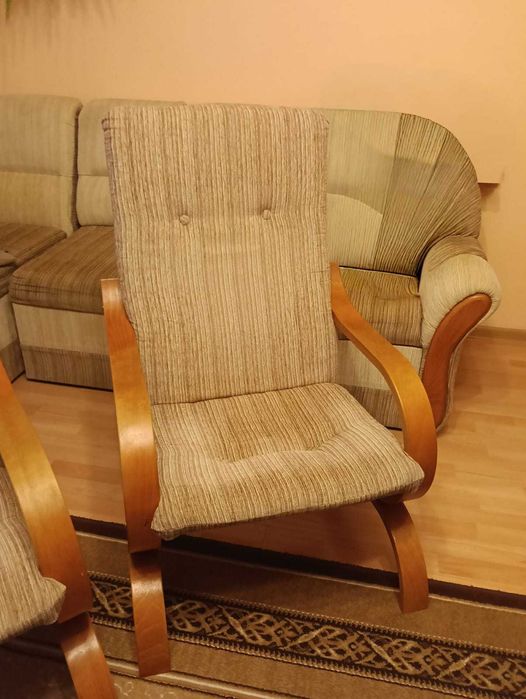 Narożnik z funkcją spania + 2 fotele