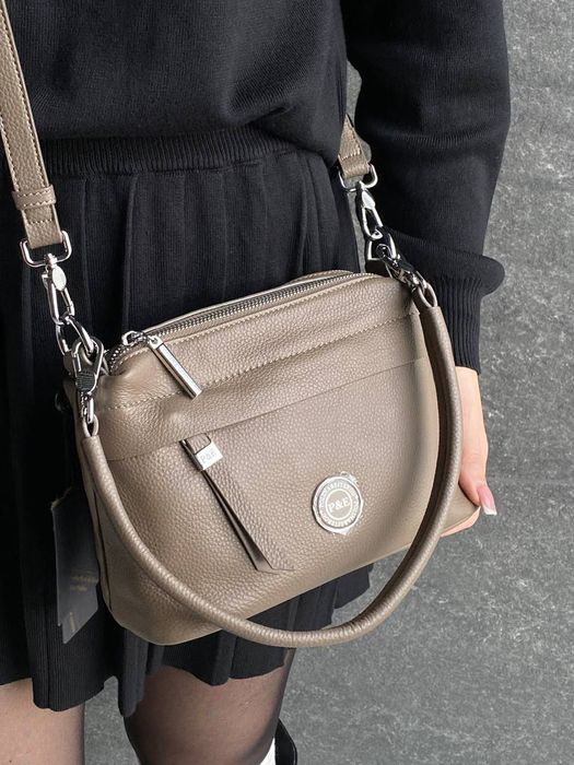 Сумка шкіряна 
Polina&Eiterou 
Бордо, чорний, бежевий