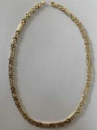 złoty łańcuszek bizantyjski ze wstawkami szeroki złoto 14k 585