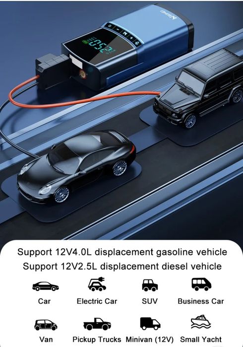 Бустер пускове Buvaye, пуско зарядний пристрій ,baseus,насос для підка