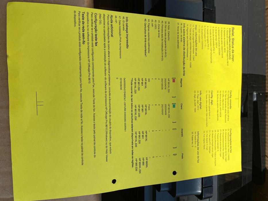 Impressora office jet pro 8615 com 4 tinteiros novos