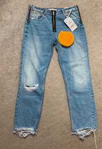 Nowe spodnie Zara jeans rurki wysoki stan M