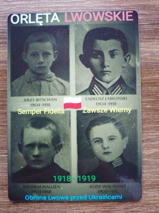 Orlęta lwowskie - magnes patriotyczny 7x10