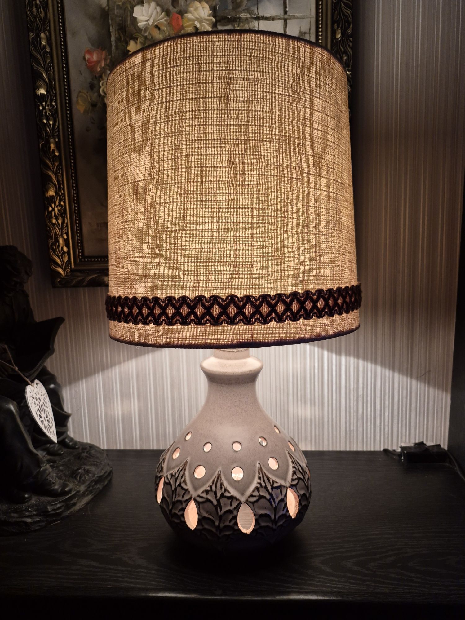Lampa ceramiczna stołowa z dwoma punktami świetlnymi