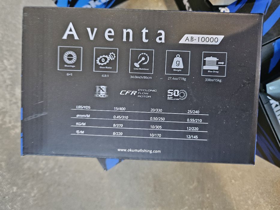 2 kolowrotki okuma aventa ab 10000 z wolnym biegiem