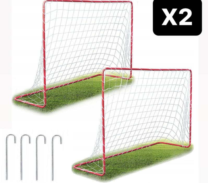Zestaw 2 Szt Bramka Piłkarska do Piłki Nożnej 183x122x61 cm Treningowa