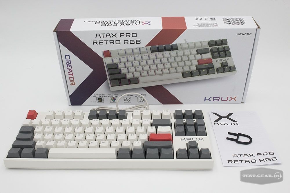 Klawiatura gamingowa Krux atax pro rgb retro gateron yellow pro