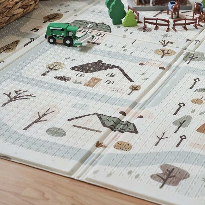 Zestaw 2w1 XXL Mata Edukacyjna Piankowa Dwustronna +GRATIS Mata Puzzle