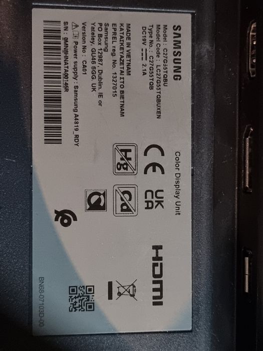 Płyta główna z monitora Samsung Odyssey g5 zakrzywiony 27 cali