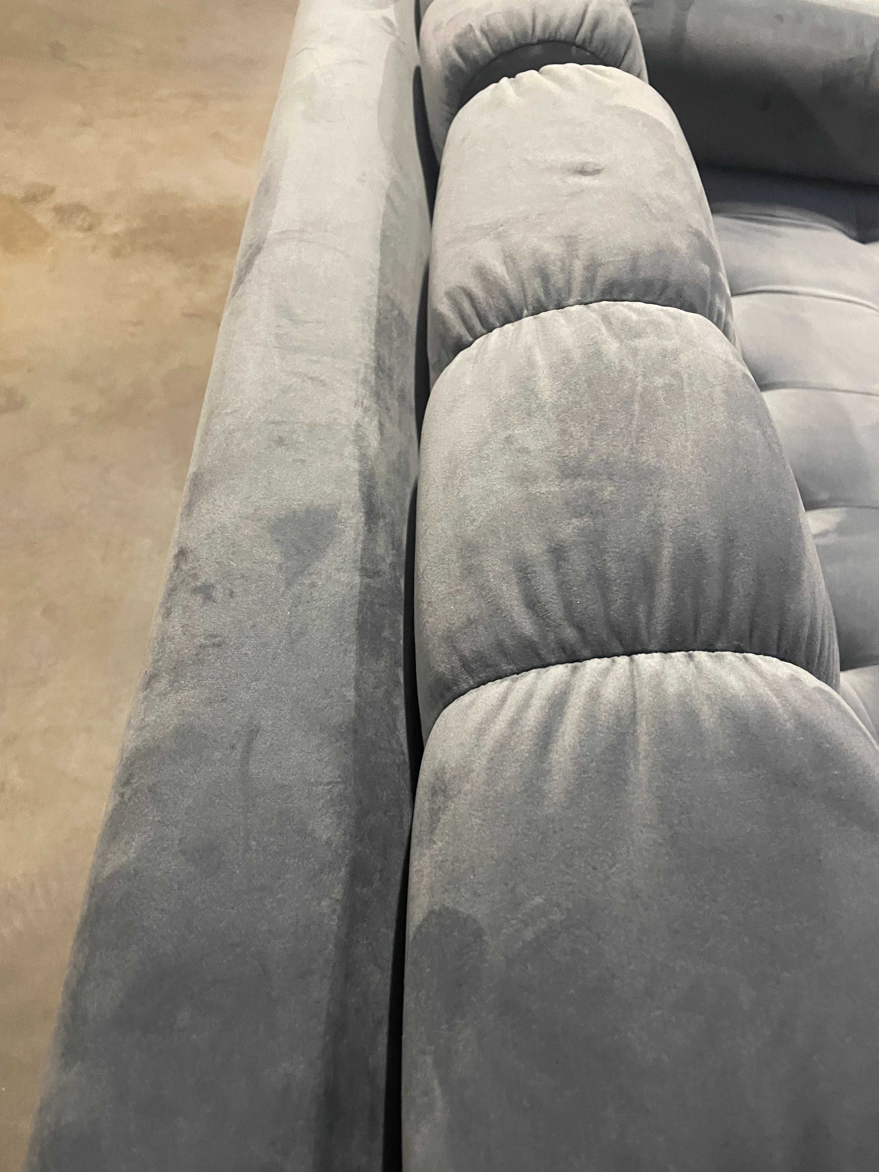Sofa aksamitna 3-osobowa BALI jasnoniebieski - poekspozycyjna