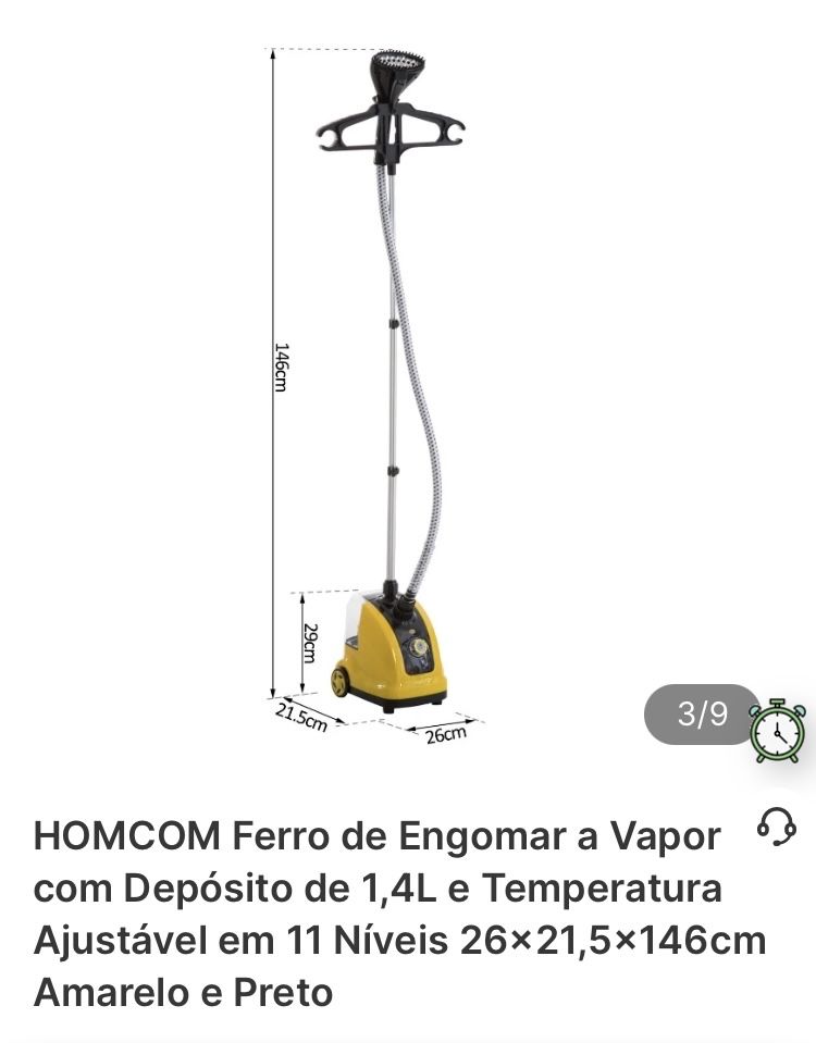 Ferro de Engomar a Vapor com Depósito de 1,4L