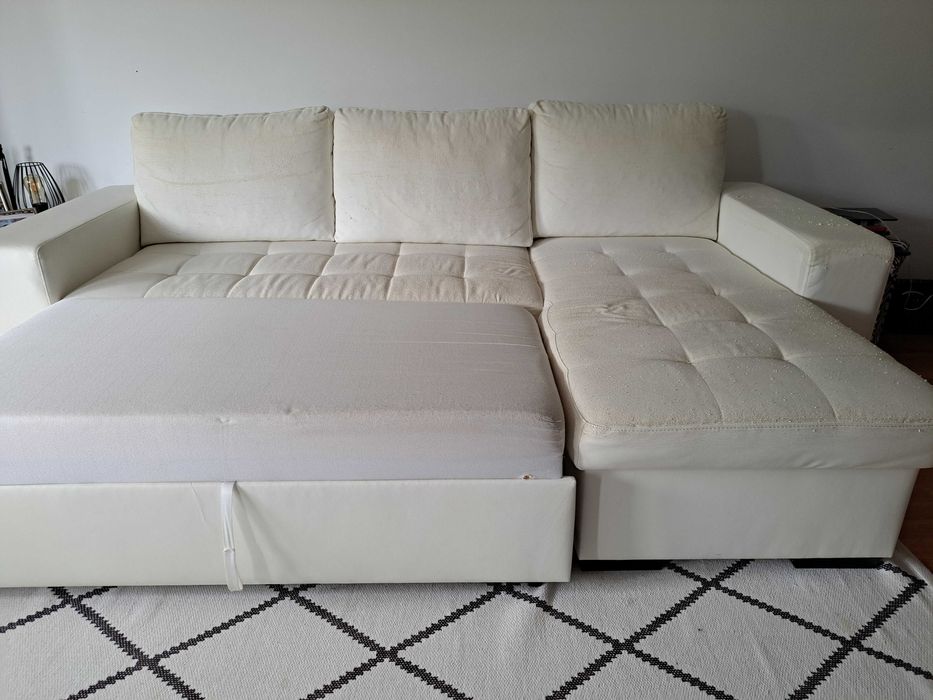 Sofá branco chaise longue