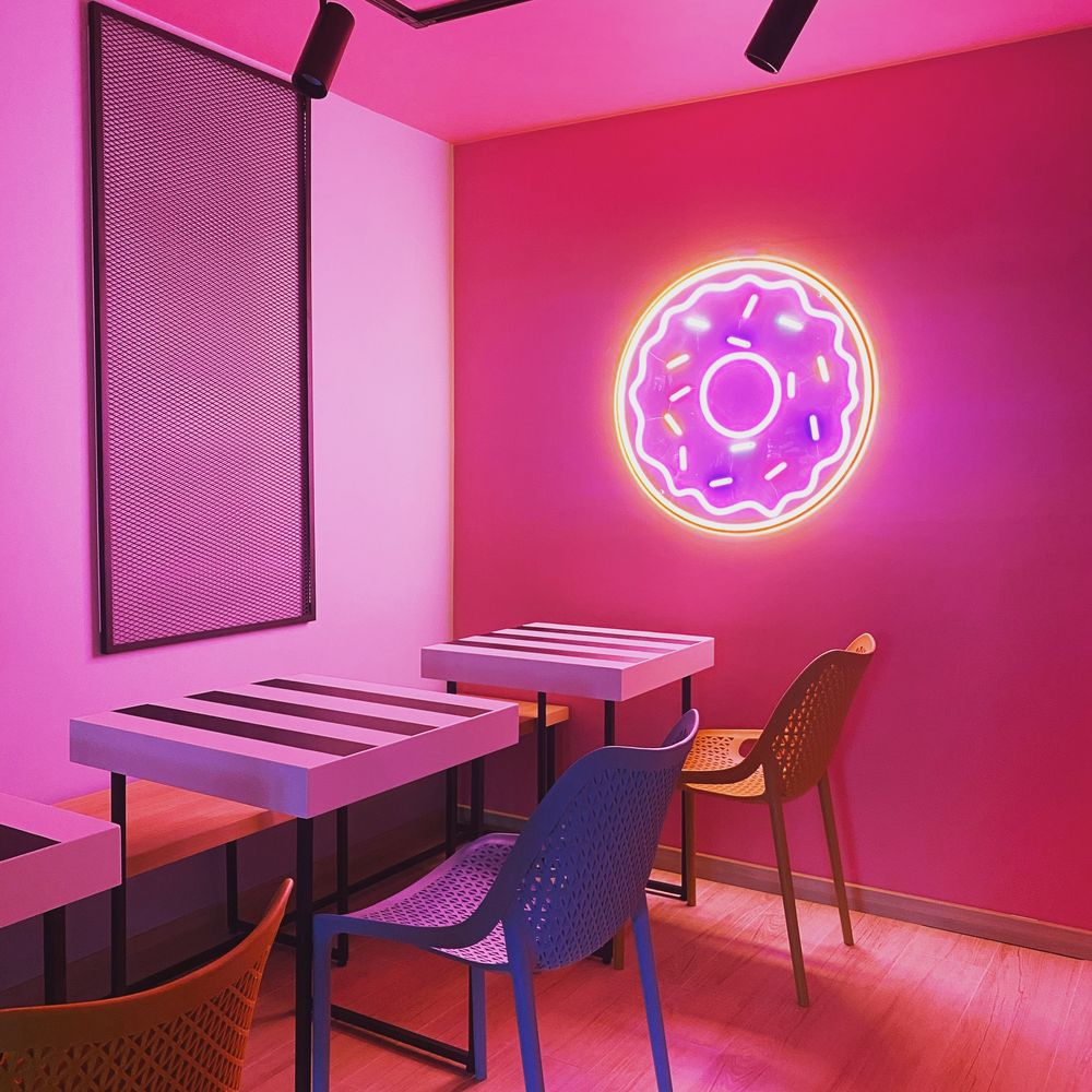 Led formato Doughnuts diametro 0.80cm multiplas cores neon