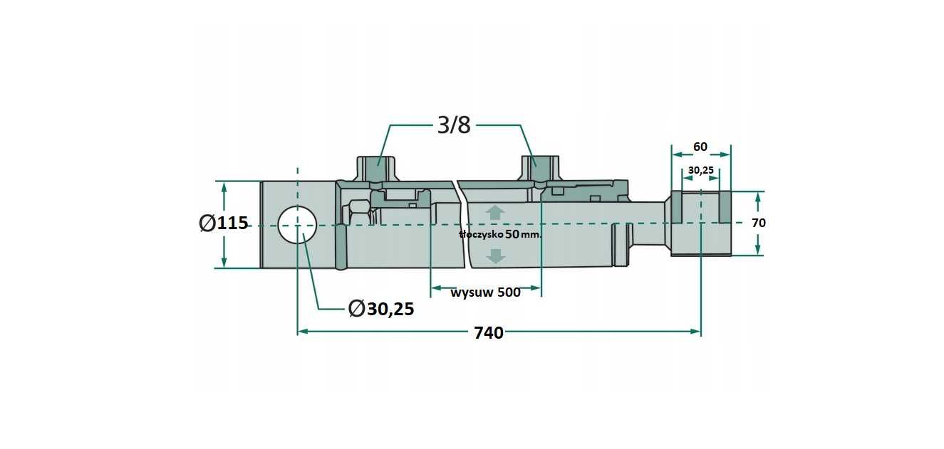 siłownik hydrauliczny łuparki 20 ton nacisku. Mamy inne podzespoły.