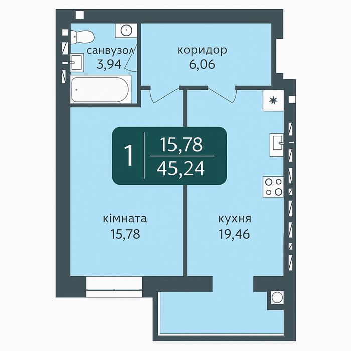 Продам квартиру , 45 м.кв в ЖК Ковалівський !