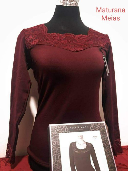 Camisola térmica com renda nos punhos