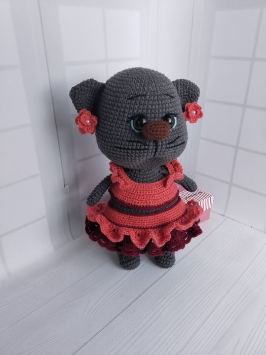 Вязанные игрушки. Лисенок Фенек. Кошечка.