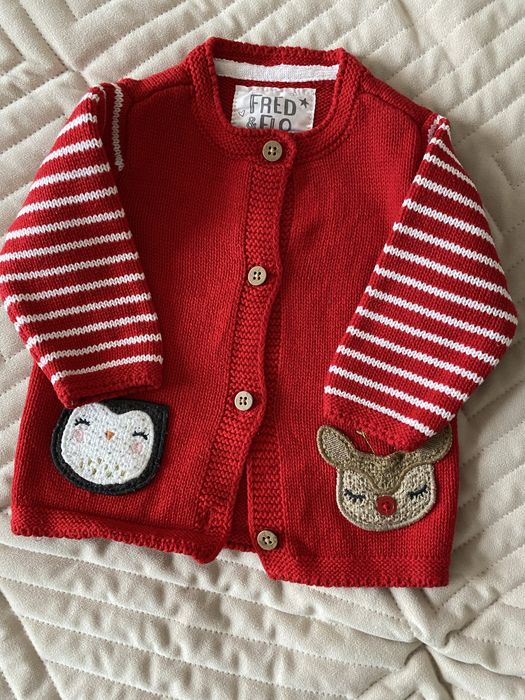 Sweterek świąteczny i body pajacyk dla noworodka