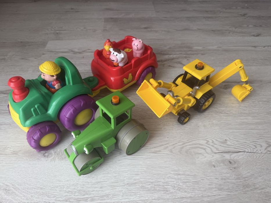Zestaw pojazdów dla chłopca traktor koparka walec