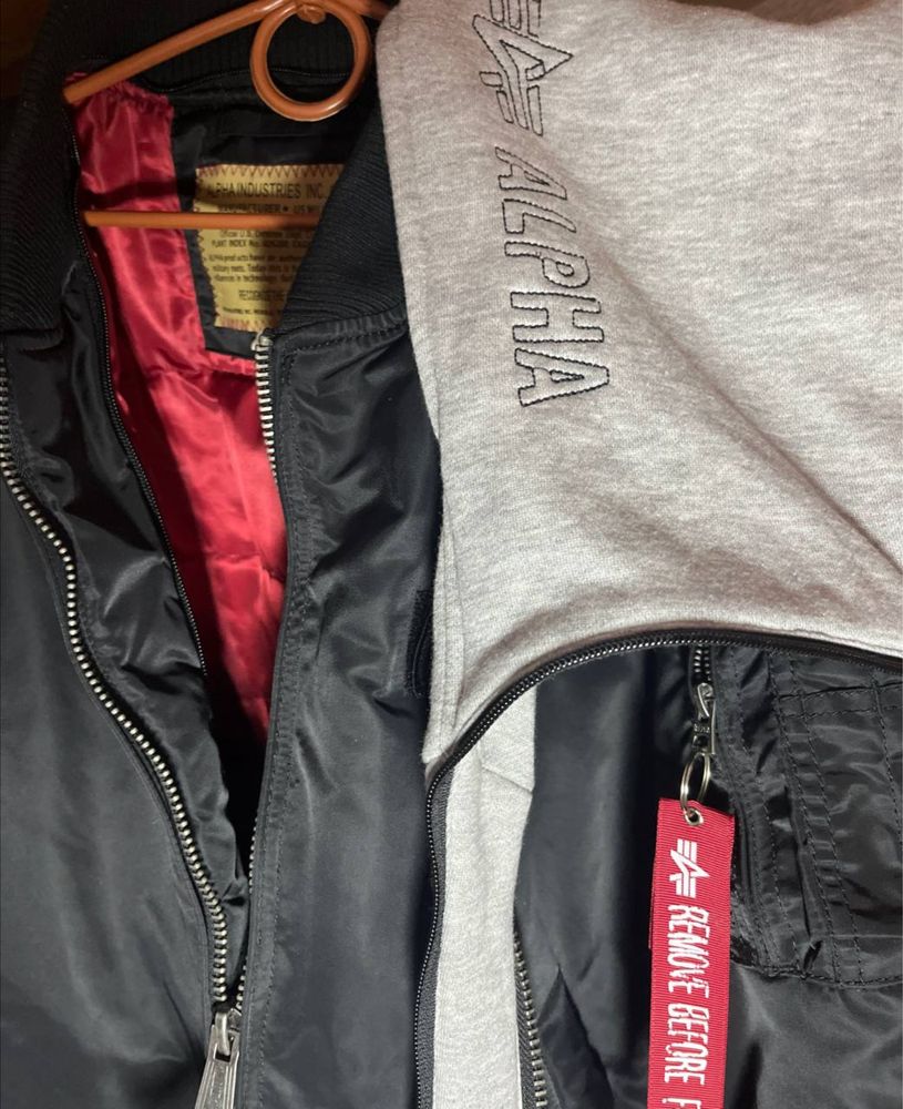 Alpha Industries альфа індастріз бомбер ma-1 з капюшоном