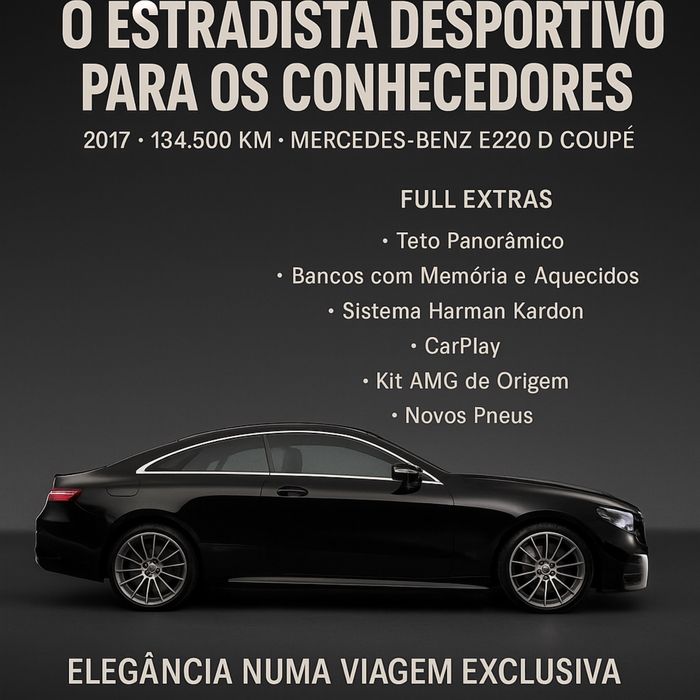 Mercedes-Benz E220 D Coupé AMG | Full Extras | Um Estradista de Classe