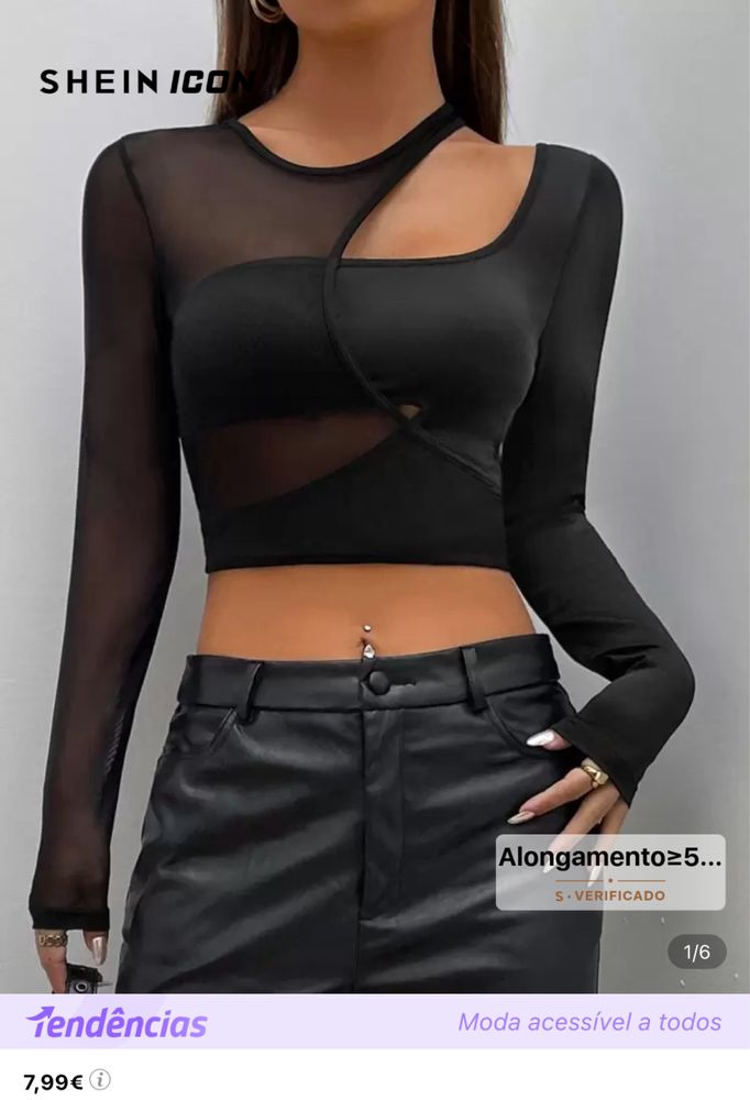 Camisola preta com tule