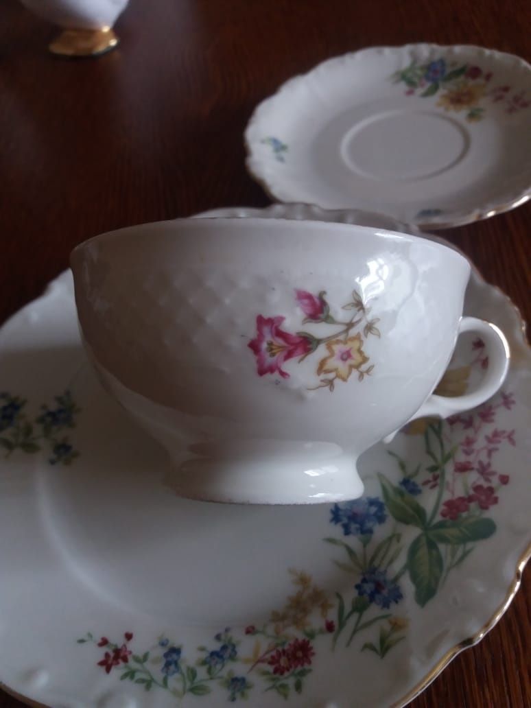 Чайное трио (чашка блюдце тарелка) фарфор винтаж Германия
