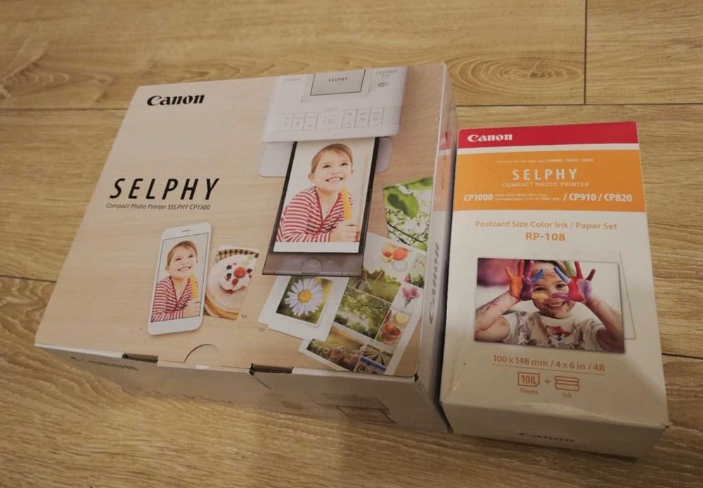 Nowa drukarka do zdjęć Canon Selphy CP1300 z papierem
