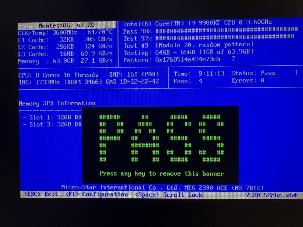 DDR4 64GB (2x32GB) 3600 MHz Trident Z RGB G.Skill (F4-3600C18D-64GTZR)