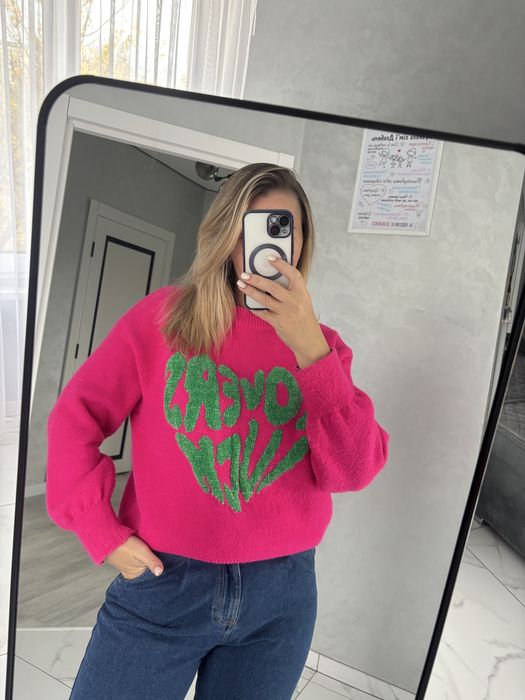 Светр. Лонг Сорочка Толстовка джинси Zara