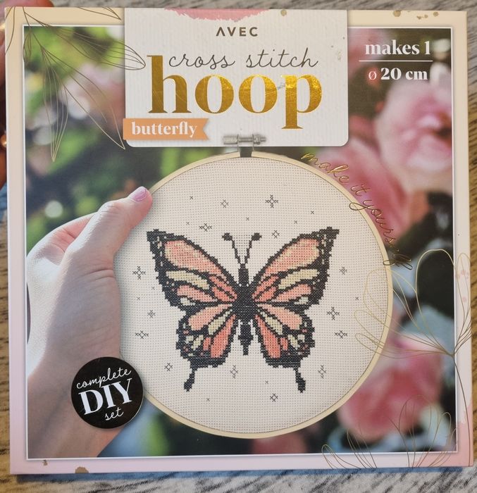 Zestaw do haftowania diy dziewczynka prezent motyl haft