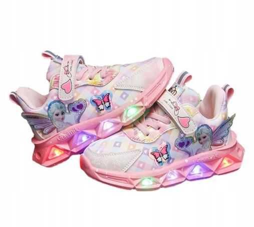 Buty świecące LED dziecięce Adidasy  Elsa 2 kolory r. 26-29