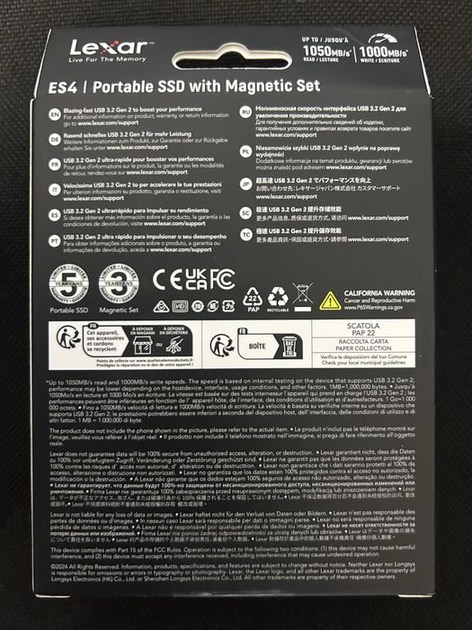 Зовнішній SSD Lexar ES4 2TB (USB 3.2 Gen 2)