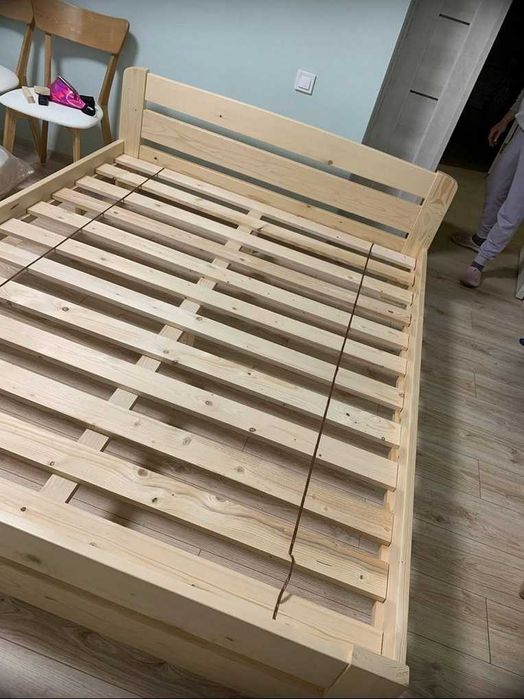 Ліжко Верона массив дерева сосна. Деревянная кровать двоспальна