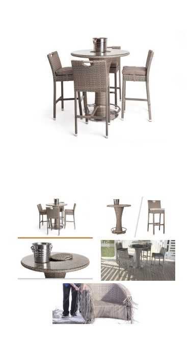 Meble ogrodowe 3 zestawy BAREK 8 krzeseł TECHNORATTAN