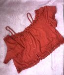 Crop top pomaranczowy hiszpanka z ramiaczkami