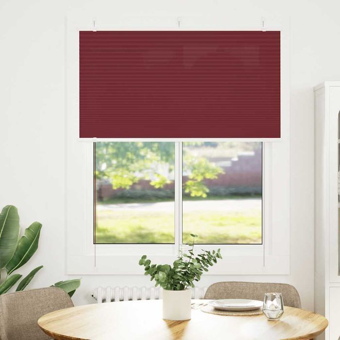 Vidaxl Roleta Plisowana Bordowy Czerwony 105X100 Cm Szerokość Tkaniny