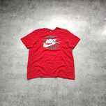 MĘSKA Koszulka Czerwona Nadruk Duże Logo Bawełna Nike AIR MAX Swoosh