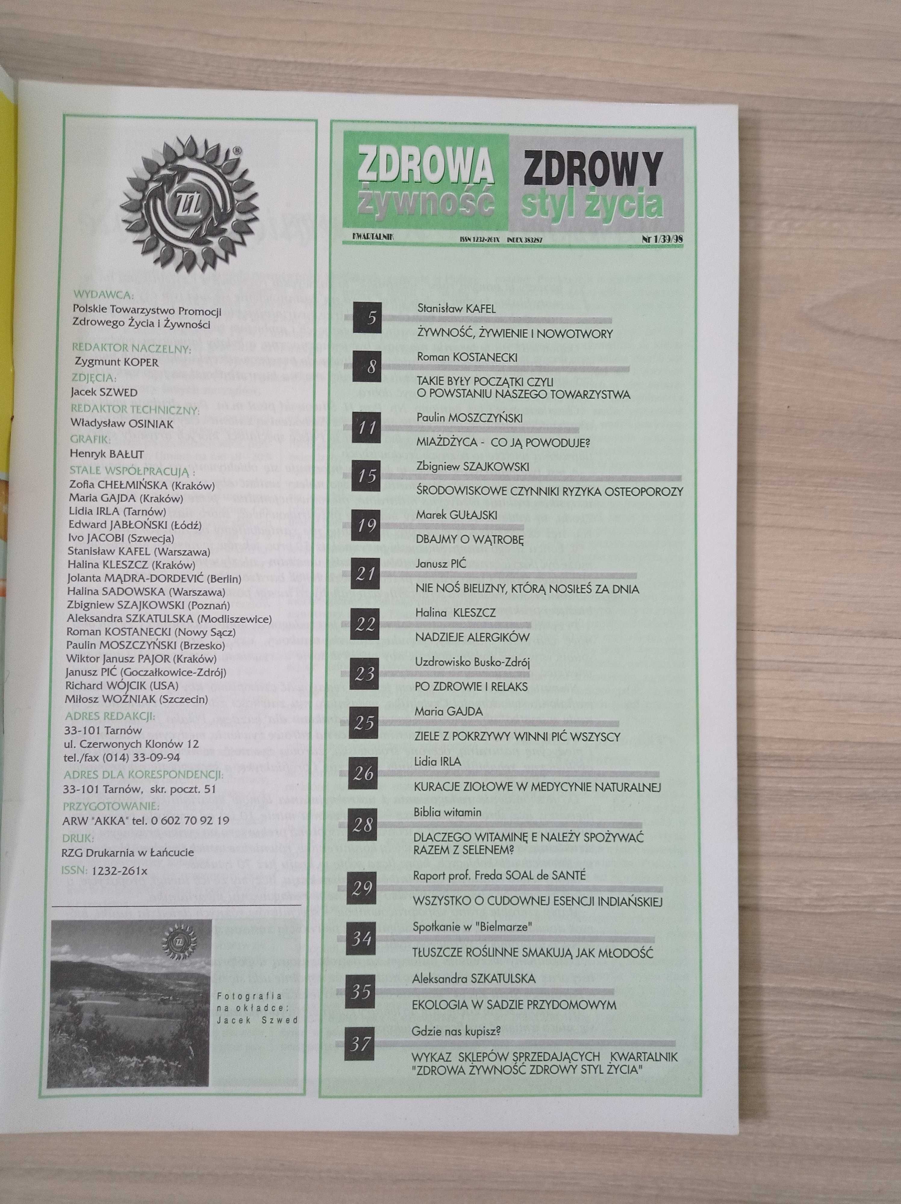 Zdrowa żywność Zdrowy styl życia, 1998, komplet nr 1, 2, 3, 4
