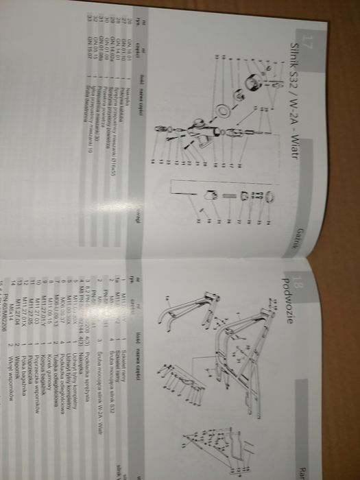 Instrukcja obsługi katalog czesci rama silnik s32 s34 shl m11